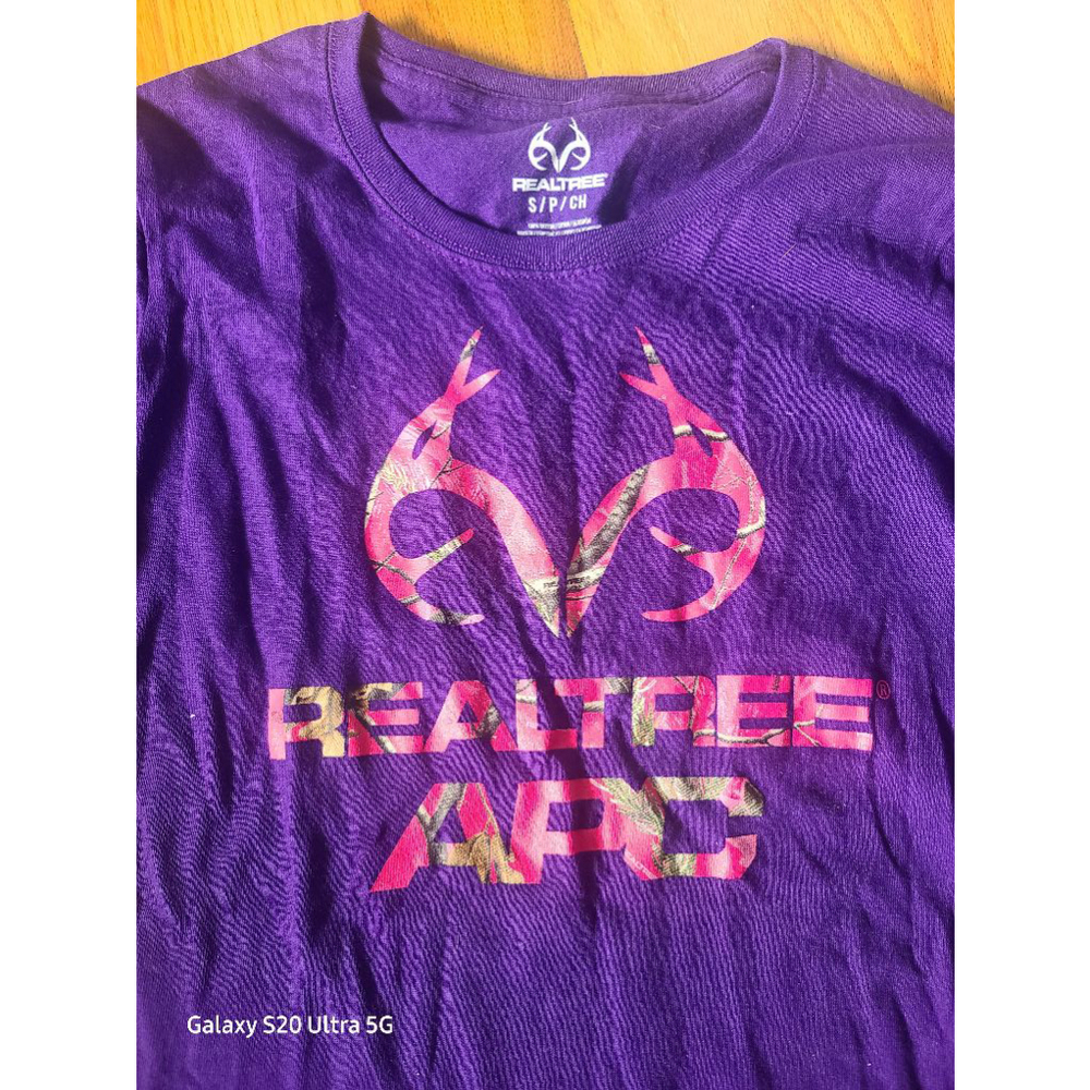 Real tree long sleeve tee purple NWOT